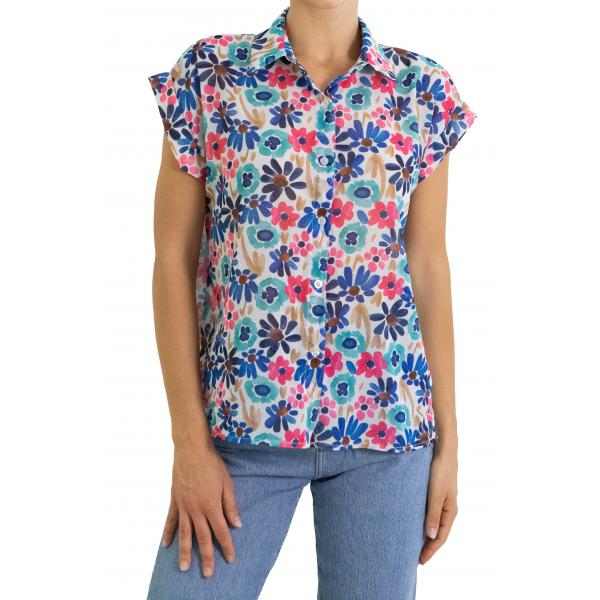 Camicia fantasia floreale multicolor 